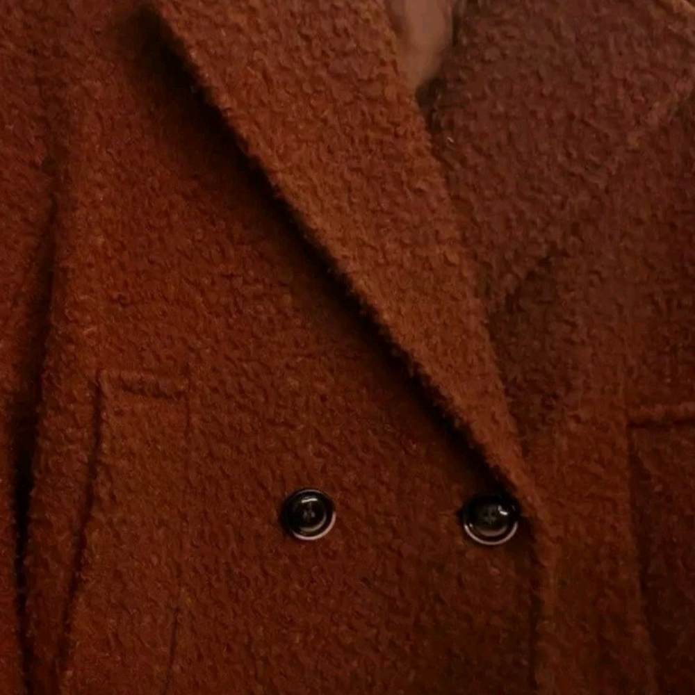 Topshop Women's Teddy Jacket in Rich Rust Brown